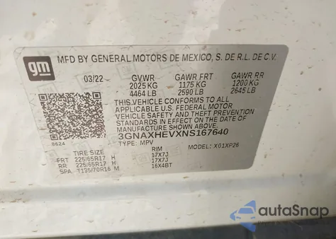 2022 Chevrolet Equinox Fwd Ls z USA, uszkodzony, nr VIN 3GNAXHEVXNS167640